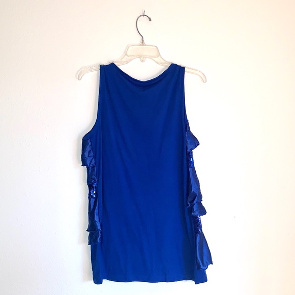 Covington Royal Blue Ruffle & Sequin Top - Picture 3 of 3